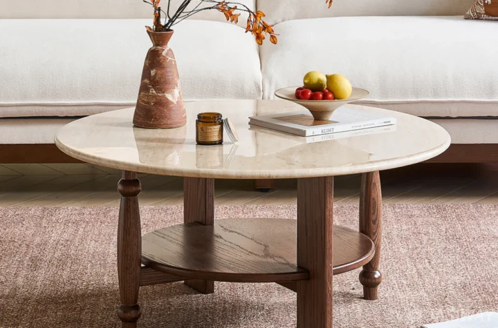 mid‑century round coffee table