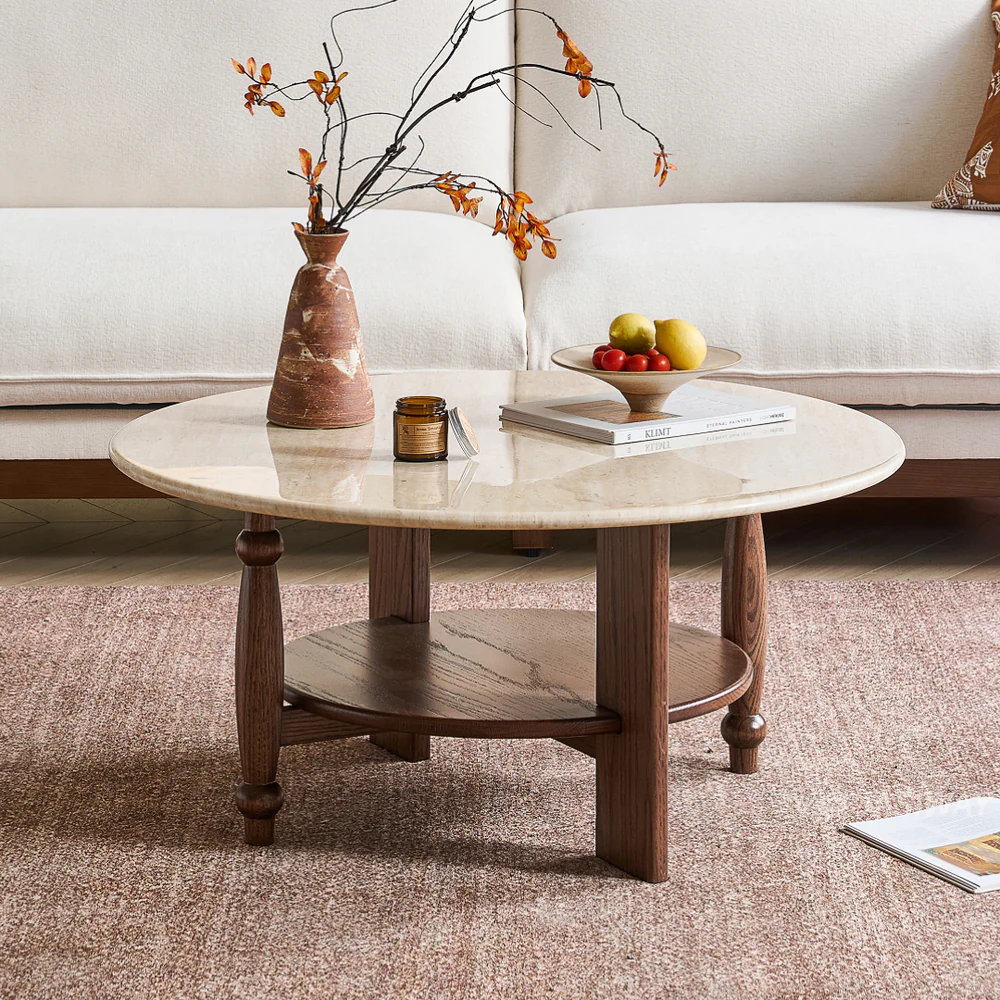 mid‑century round coffee table